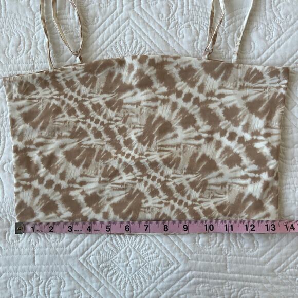 Express Body Contour Crop Tank Top Tan Tie Dye Medium M NWT - Picture 6 of 10
